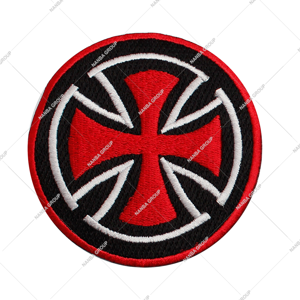 Photo-07 Maltese Cross Cloth Patch Embroidered Applique Sewing Clothes Apparel Accessories Badges Circular Red - Image 1