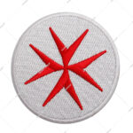 Embroidered Backpack Patch with Templar Cross Templar Flag White
