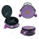 Purple Cryptic Masonic Royal Select Master Crown Hand Embroidered R&S Emblem Lightweight Soft Carry Bag for Masonic Regalia Use