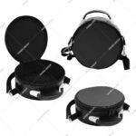Premium Masonic Crown Cap Case (Black) Imitation Leather, Scottish Rite Hat Box Black With Strap