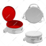 Premium Masonic Crown Cap Case (White) Imitation Leather, Scottish Rite Hat Box White With Strap