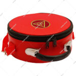 Masonic Royal Arch Chapter Crown Cap Case in Red Imitation Leather With a White Machine-Embroidered Triple Tau Emblem