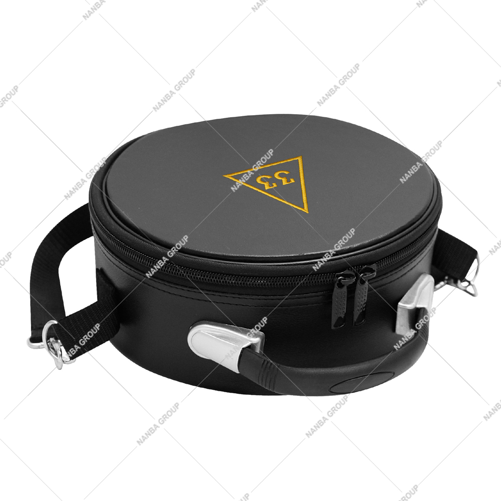 Photo-08 33rd Degree Scottish Rite Masonic Cap Case – Premium Imitation Leather, Portable Fez Storage & Display Box - Image 1