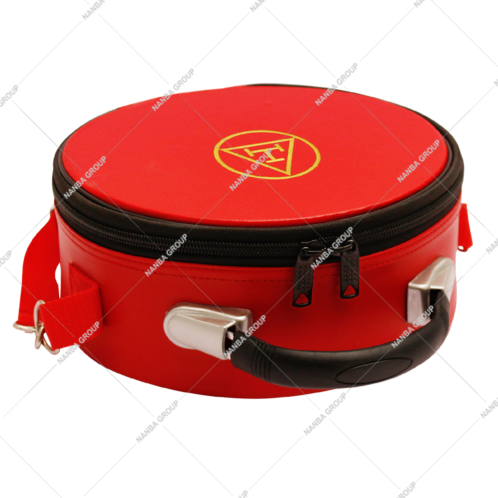 Photo-08 limited Masonic Royal Arch Chapter Crown Cap/Hat Case Red, Embroidered With Strip - Image 1