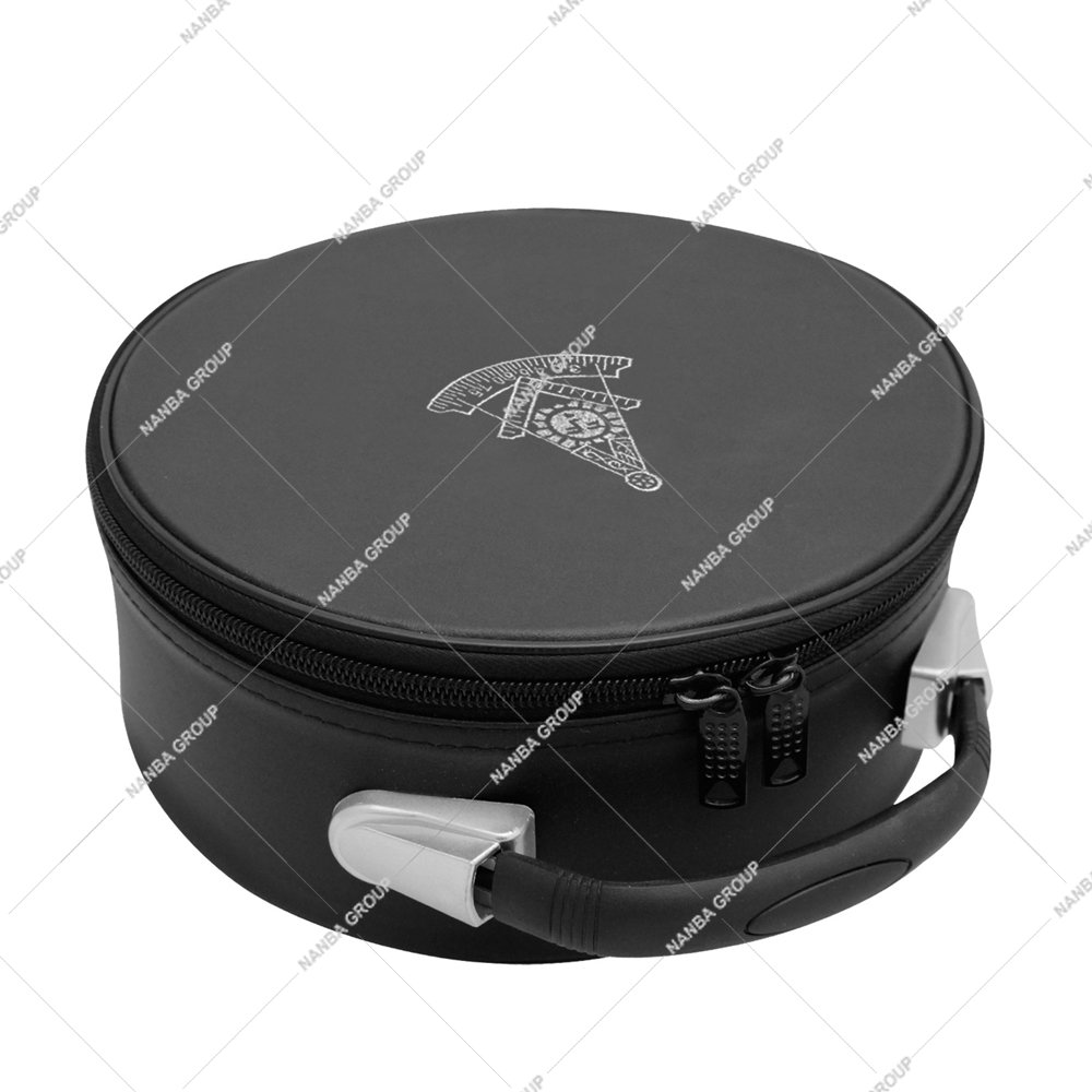 Photo-06 Limited Masonic Masonic Past Master Premium Masonic Crown Cap Case Leather – Freemason Hat Storage Carrying Box - Image 1