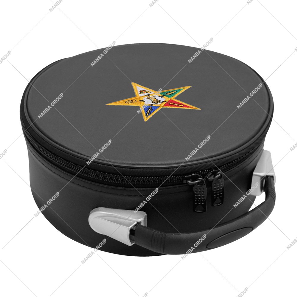 Photo-06 Masons Order of the Eastern Star (OES) Fez Case in Black Imitation Leather Without Strap - Image 1