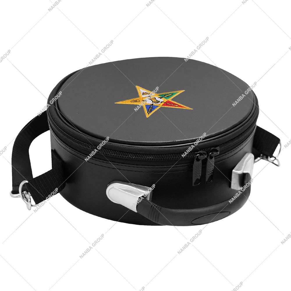 Photo-08 OES Machine Embroidery Freemason Masonic Cap Case Without Strap Black Zipper Closure Lightweight Protection - Image 1