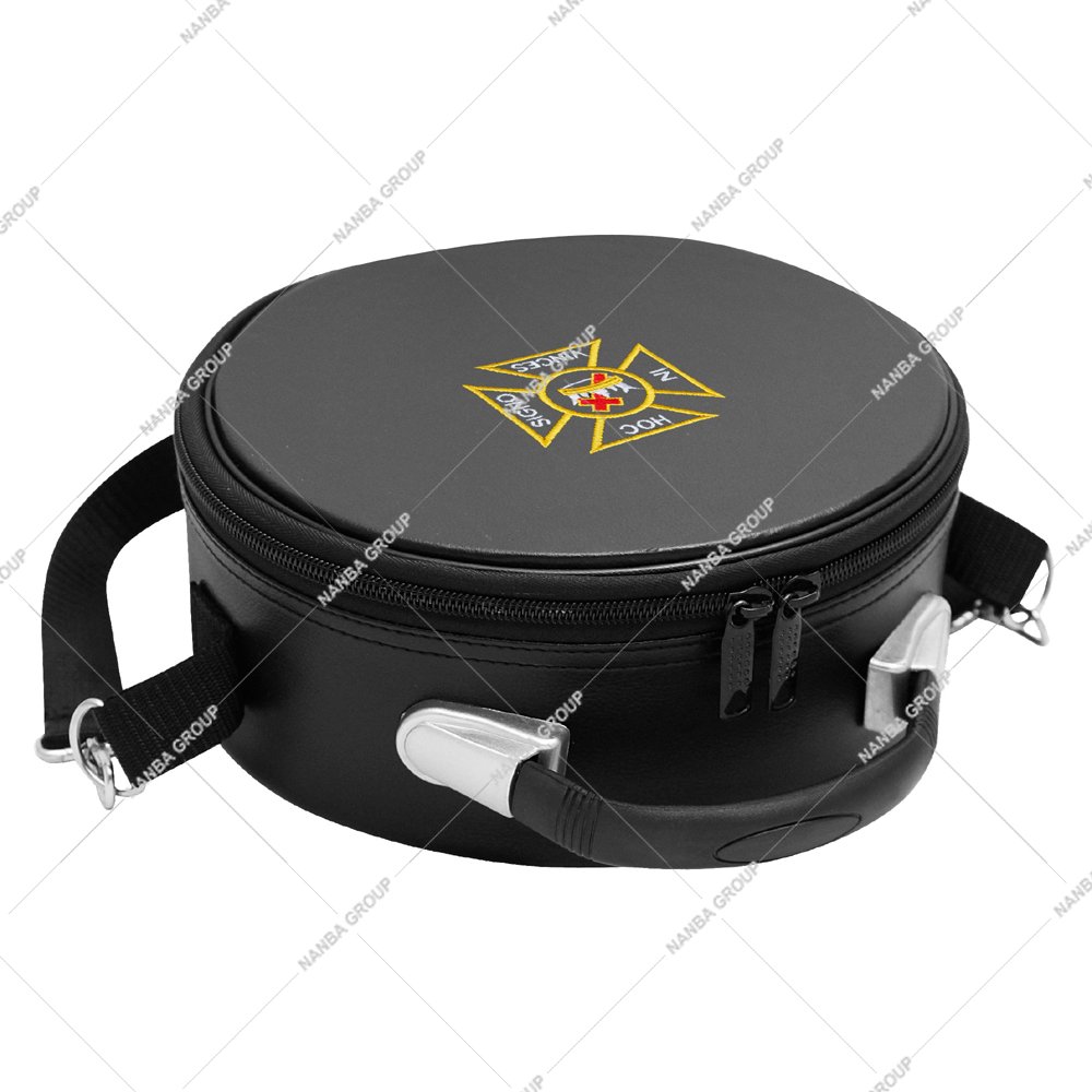 Photo-08 limited Masonic Knights Templar Commandery Crown Cap Case Black Cross Emblem, Freemason Hat Carrying Box - Image 1