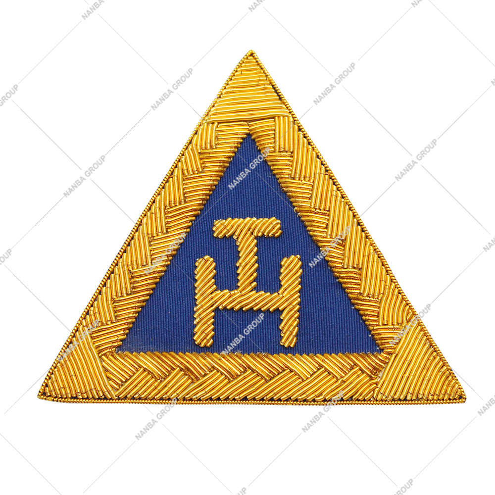 06 Royal Arch Triple Tau Embroidered Treengal Shape 6.5cm X6.5cm Provincial Apron Badge Used in Masonic Regalia - Image 1