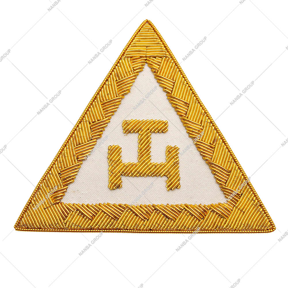 06 NANBA GROUP Hand-Embroidered Royal Arch Triple Tau Badge with Gold Bullion Wire 6.5cm X6.5cm Customizable for Garment Use - Image 1