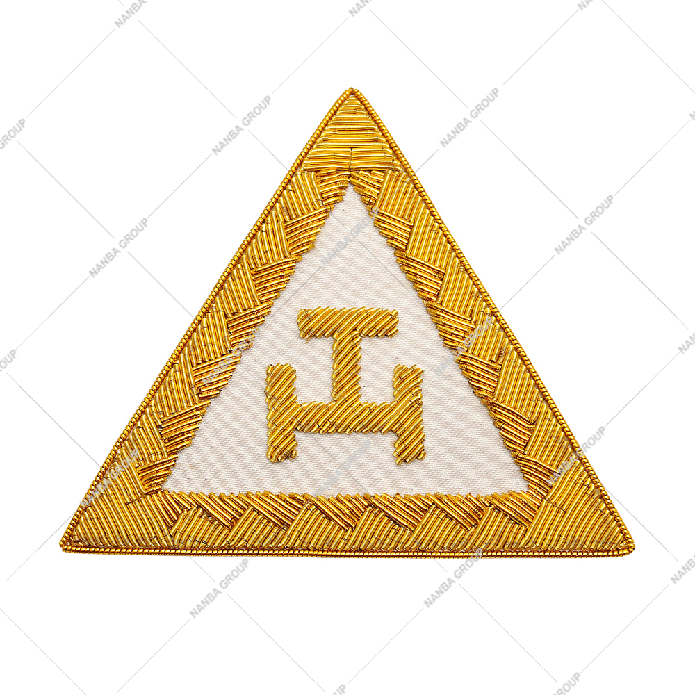 6 Embroidered Royal Arch Triple Tau Badge Sew-On 6.5cm X6.5cm Solid Color Customizable for Masonic Regalia & Garments - Image 1