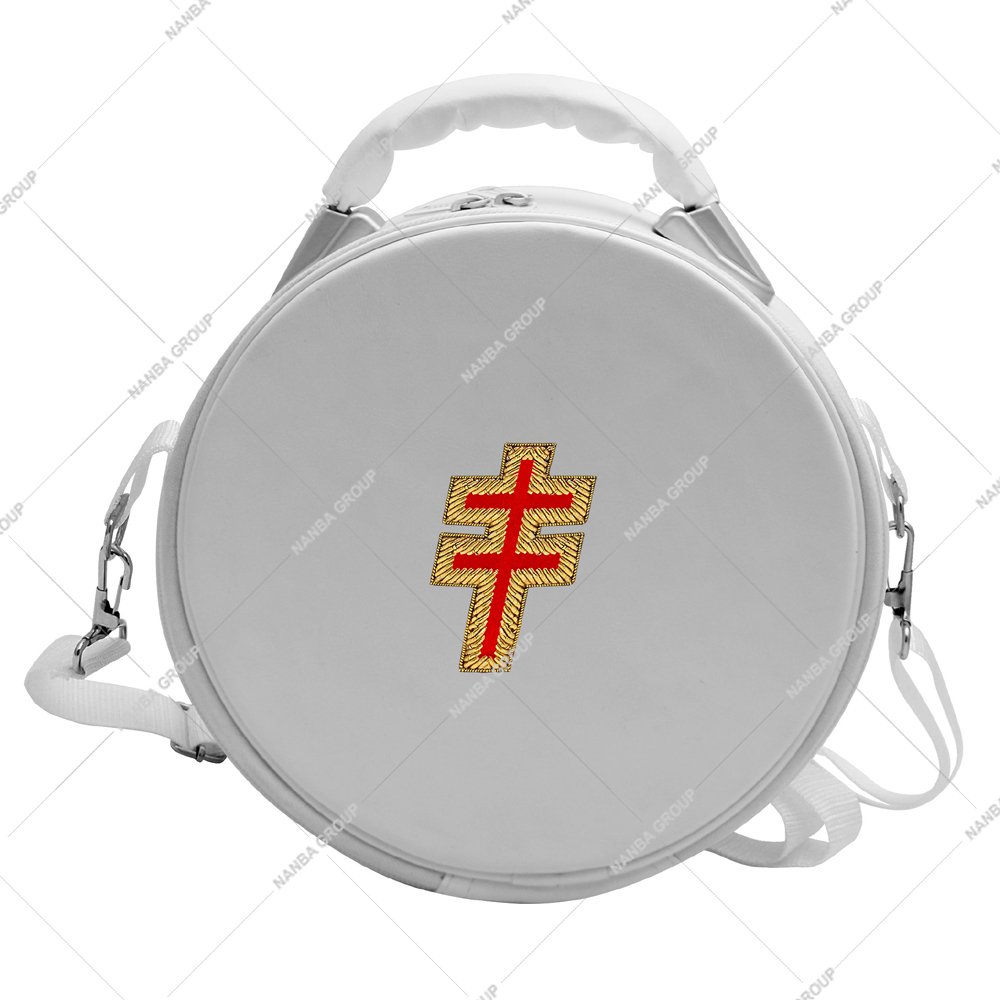 Nanba Group Watermark copy Premium Imitation Leather Lightweight Cap Case White 33rd Degree Scottish Rite Machine Embroidery Excellent Protection - Image 1