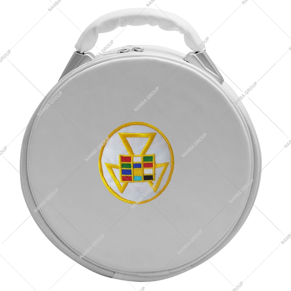 Nanba Group Watermark copy White Past High Priest Royal Arch Chapter Imitation Leather Lightweight Shape Machine Embroidery Cap Case Strap NANBA GROUP - Image 1
