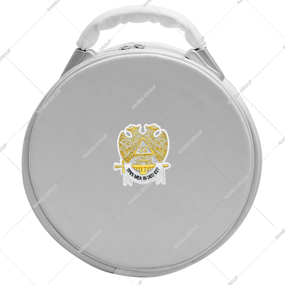 Nanba Group Watermark copy Round White Purse With 32nd Eagle Machine Embroidery Design Durable Polyester Material - Image 1