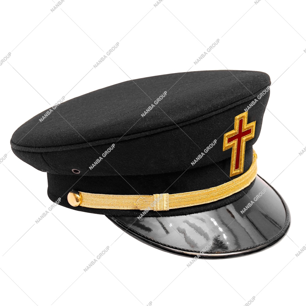 Nanba Group Watermark copy Top Quality Masonic Knights Templar Dress Gold Hand Made Badge Fatigue Hat - Image 1