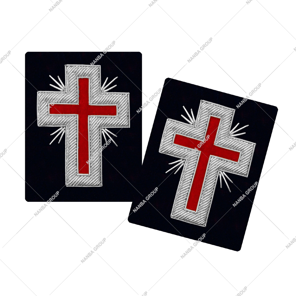Photo-06 Past Commander Knights Templar Frock Coat Sleeve Insignia Silver | Masonic Regalia Accessories - Image 1