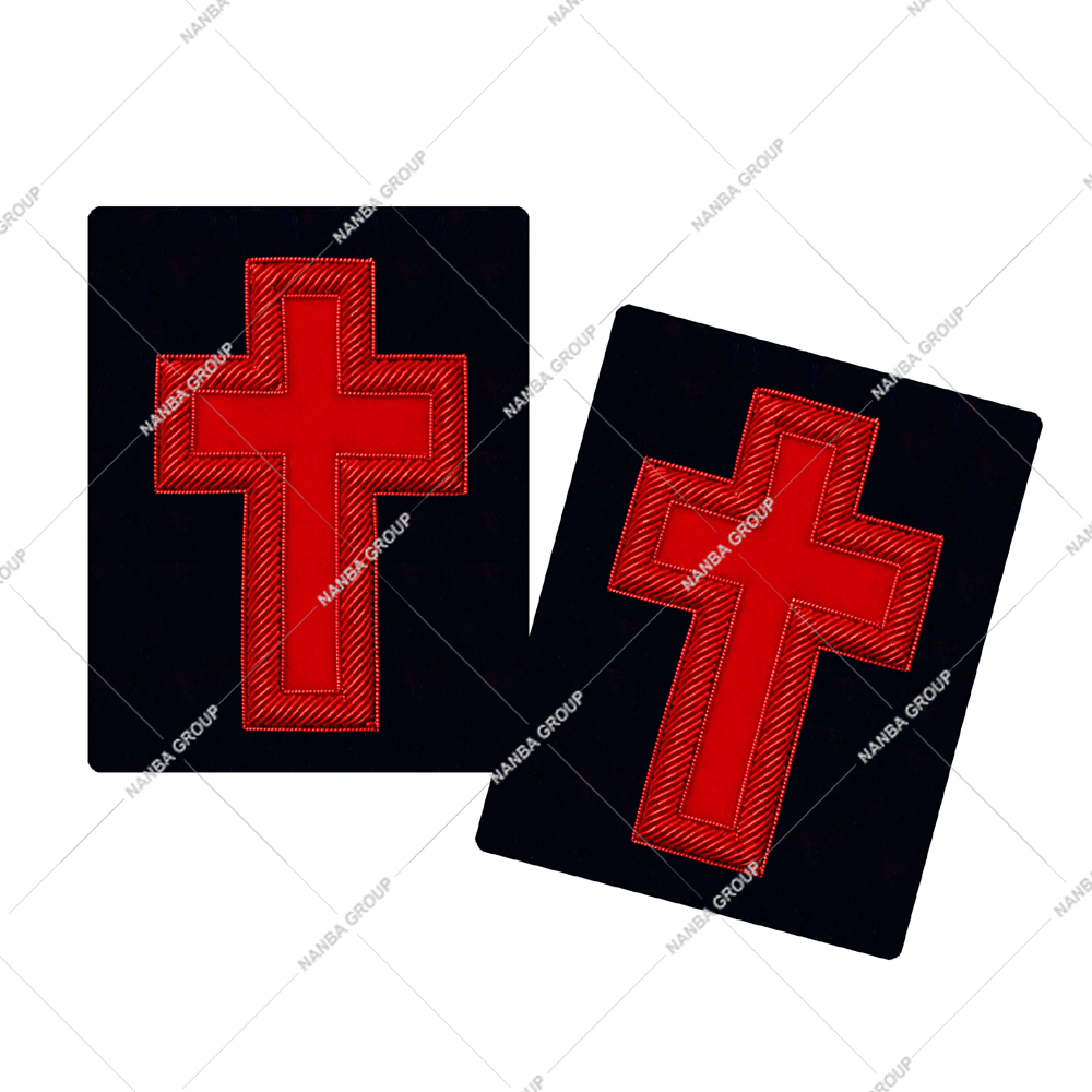 Photo-06 Knight Knights Templar Frock Coat Sleeve Insignia Red | Knights Templar Uniform Accessories | Masonic Dress Accessories - Image 1